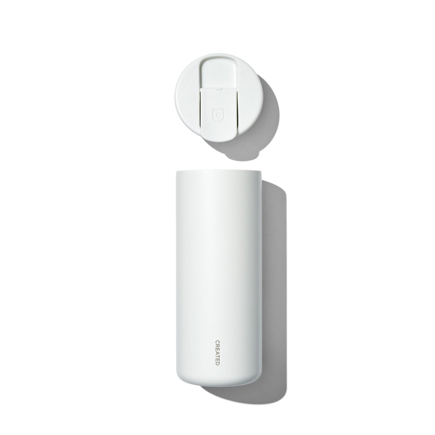 Created Co. - 16oz Nomad Flip Tumbler - White - Top view above and side view below
