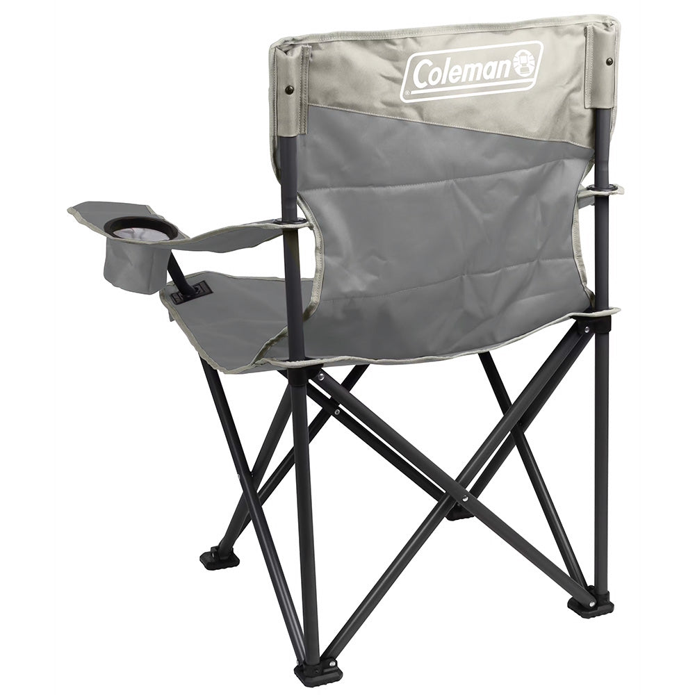 Coleman - Big & Tall Quad Camping Chair - Grey - Back left