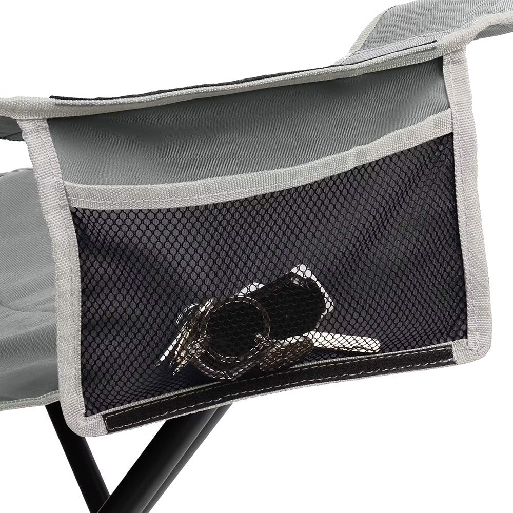Coleman - Big & Tall Quad Camping Chair - Grey - Side pocket