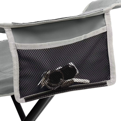 Coleman - Big & Tall Quad Camping Chair - Grey - Side pocket