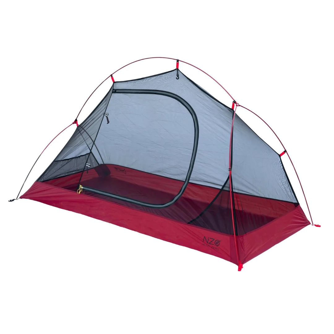Near Zero Outdoor Gear - 1P DynaLite Tent - 1 person tent setup with star-gazing mesh design