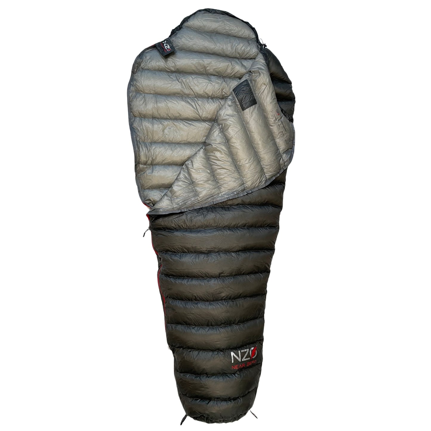 Near Zero Outdoor Gear - NZ 35 Mummy Sleeping Bag - Unrolled, partially open