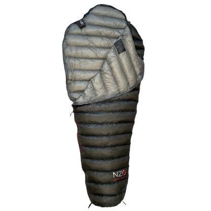 Near Zero Outdoor Gear - NZ 35 Mummy Sleeping Bag - Unrolled, partially open