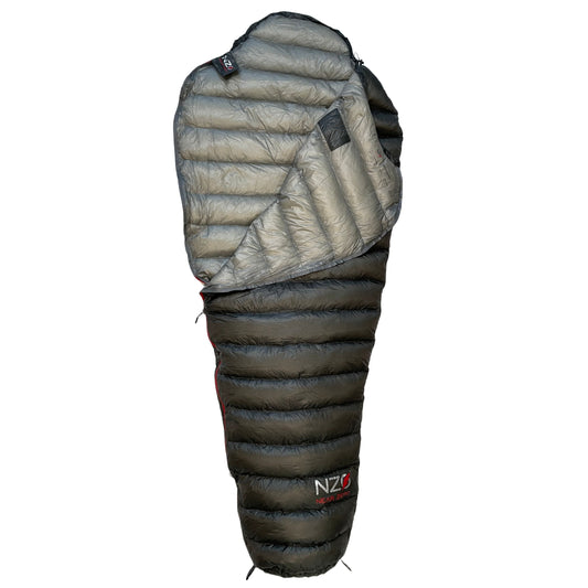 Near Zero Outdoor Gear - NZ 35 Mummy Sleeping Bag - Unrolled, partially open