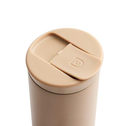 Created Co. - 16oz Nomad Flip Tumbler - Desert Tan - Top closed