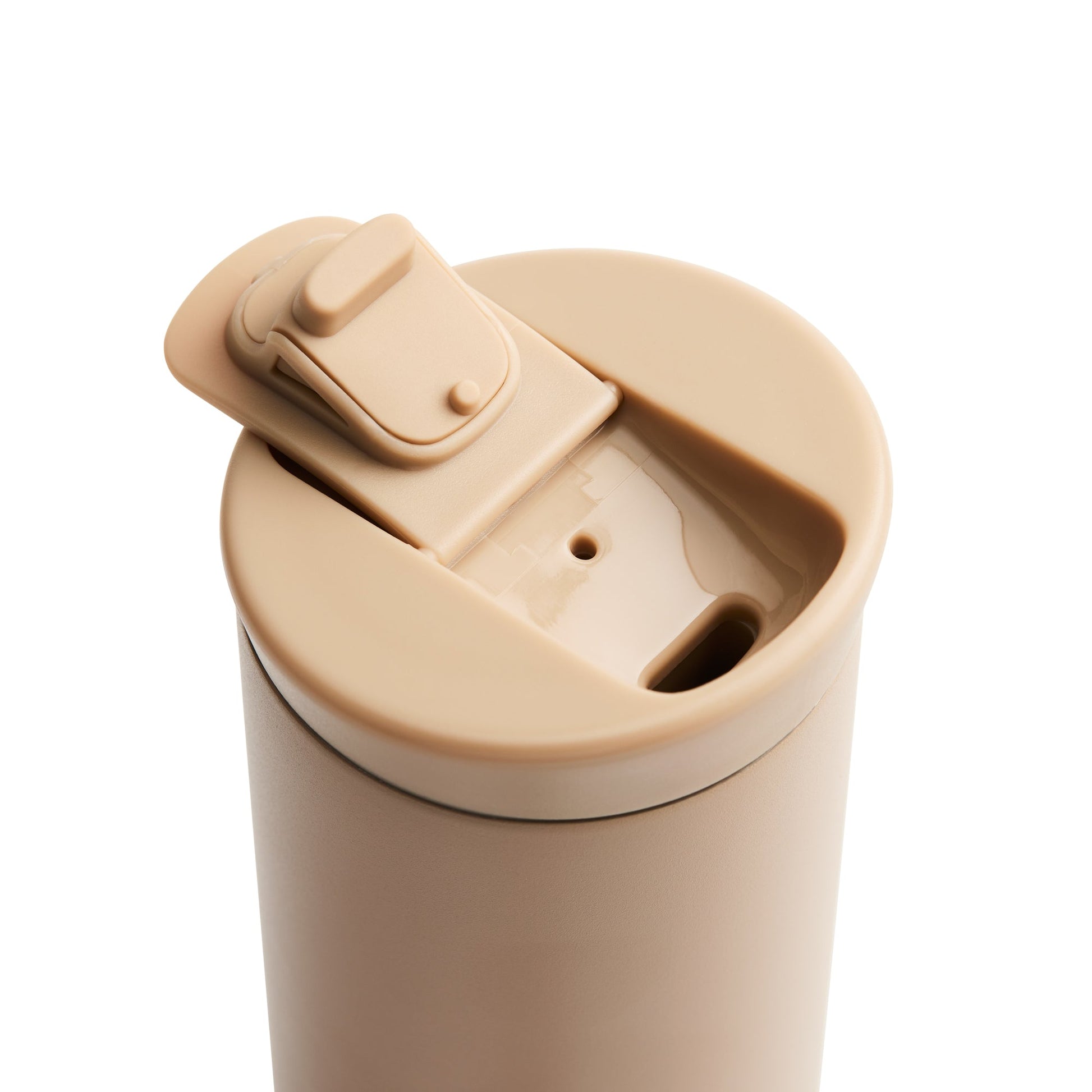 Created Co. - 16oz Nomad Flip Tumbler - Desert Tan - Top open