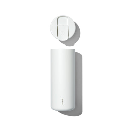 Created Co. - 16oz Nomad Flip Tumbler - White - Top view above and side view below
