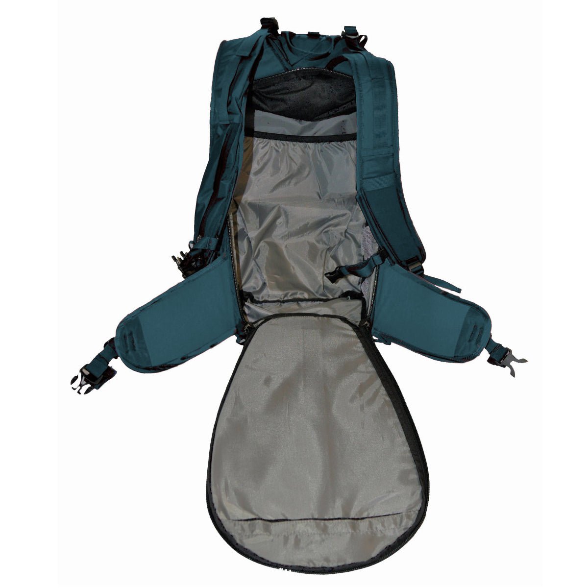Couloir - 30 Liter Ride Ski Pack - Main compartment access from strap side - Mediterranean