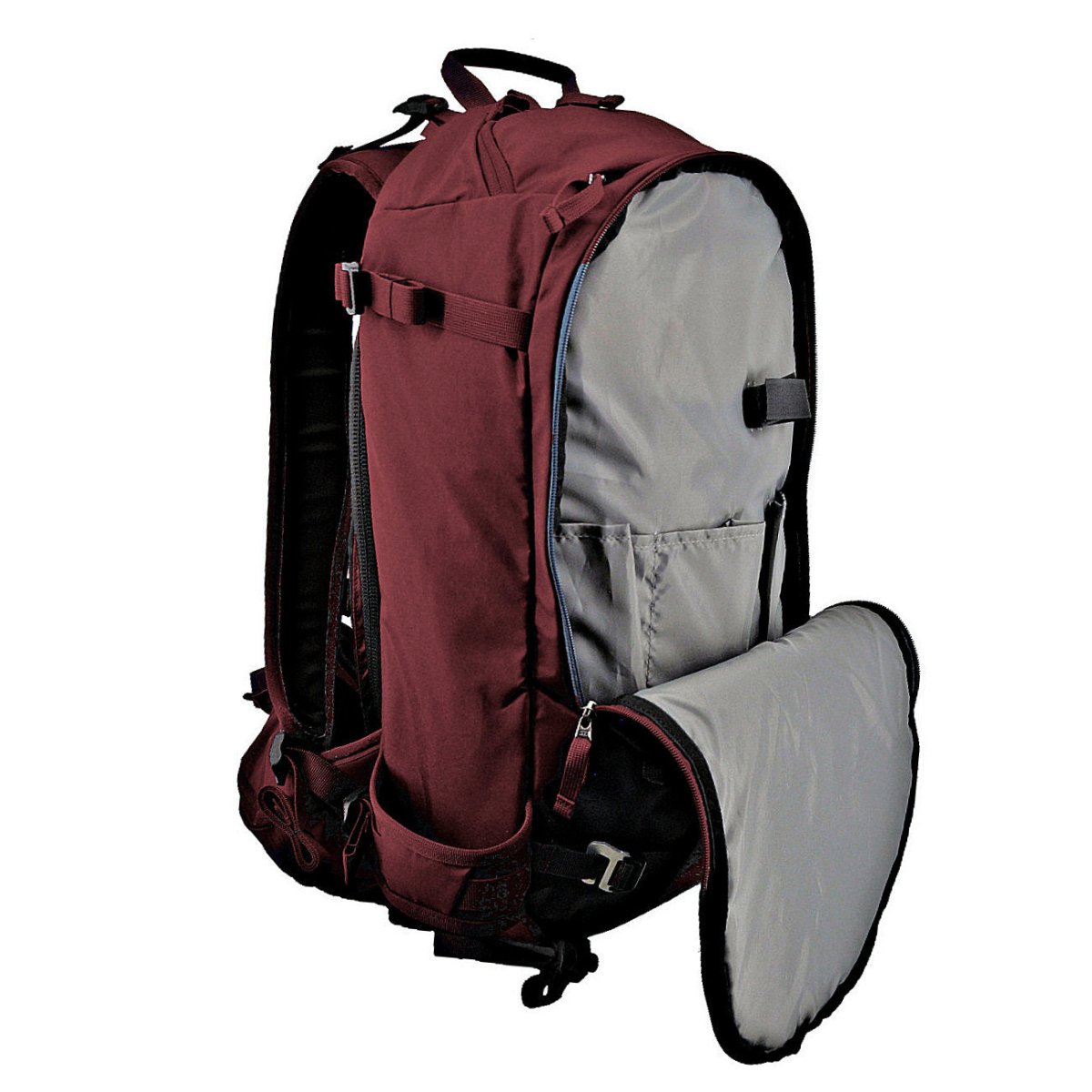 Couloir - 30 Liter Ride Ski Pack - Front left, front pouch open - Port