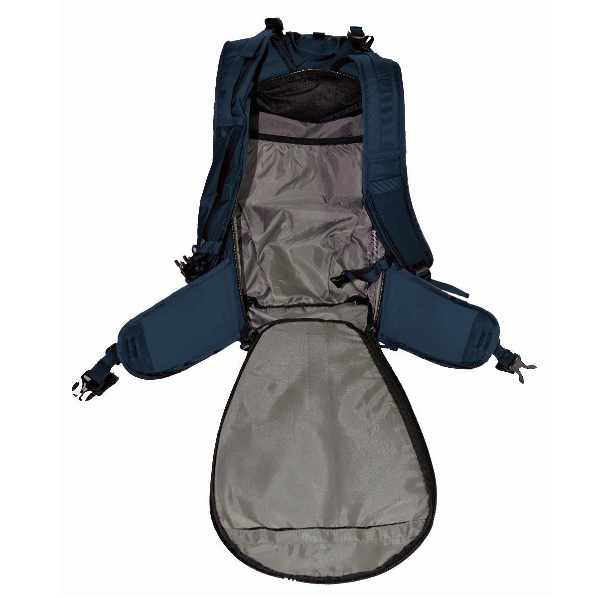 Couloir - 30 Liter Ride Ski Pack - Main compartment access from strap side - Blue Wing Teal