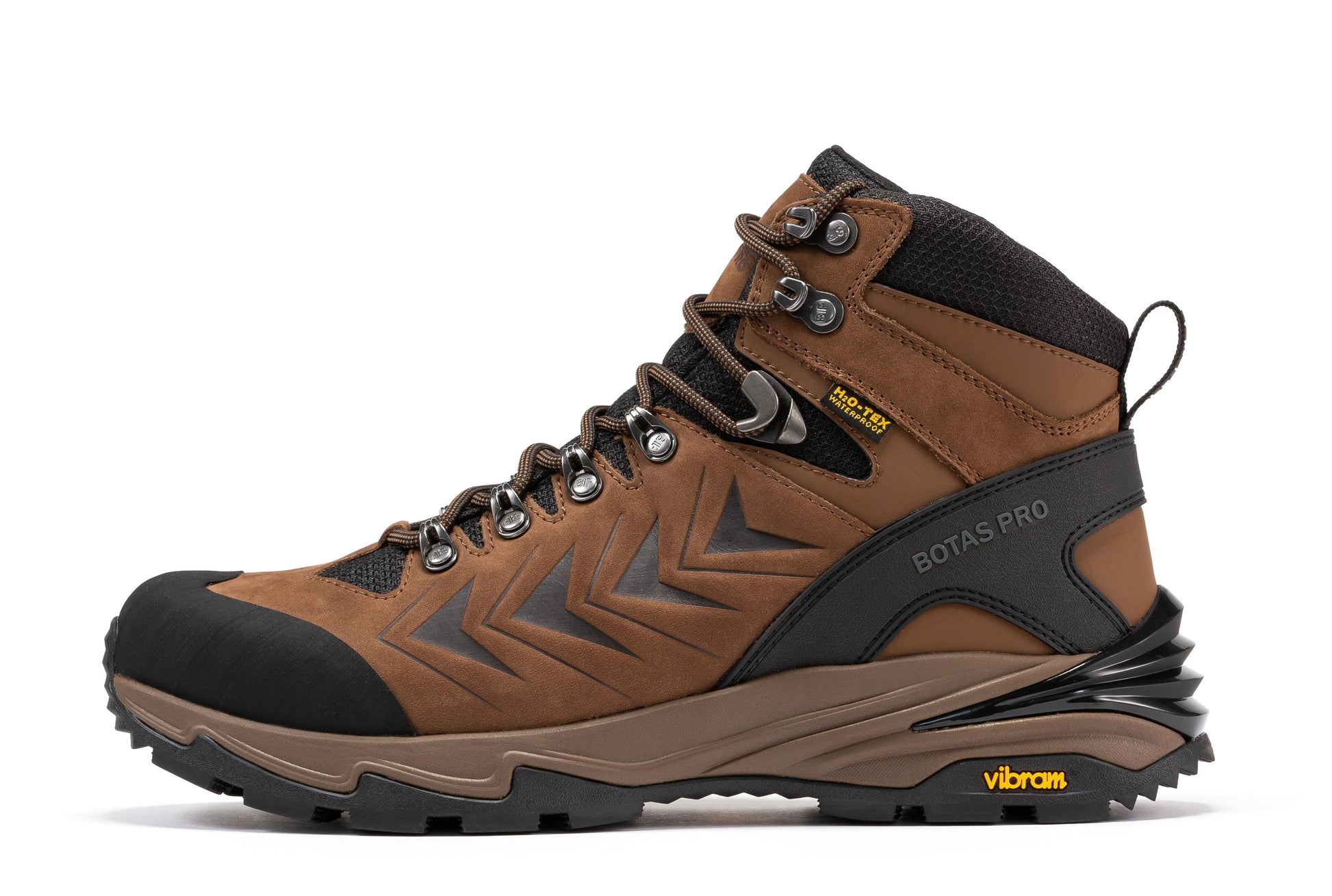 Rock Rooster Footwear Inc - Botas Pro 6 Inch Waterproof Hiking Boots with VIBRAM Traction Lug Outsole - Brown - Left side