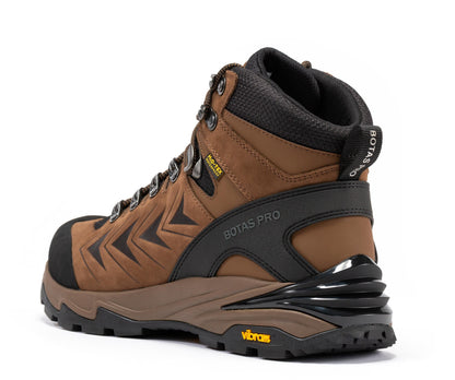 Rock Rooster Footwear Inc - Botas Pro 6 Inch Waterproof Hiking Boots with VIBRAM Traction Lug Outsole - Brown - Back left side