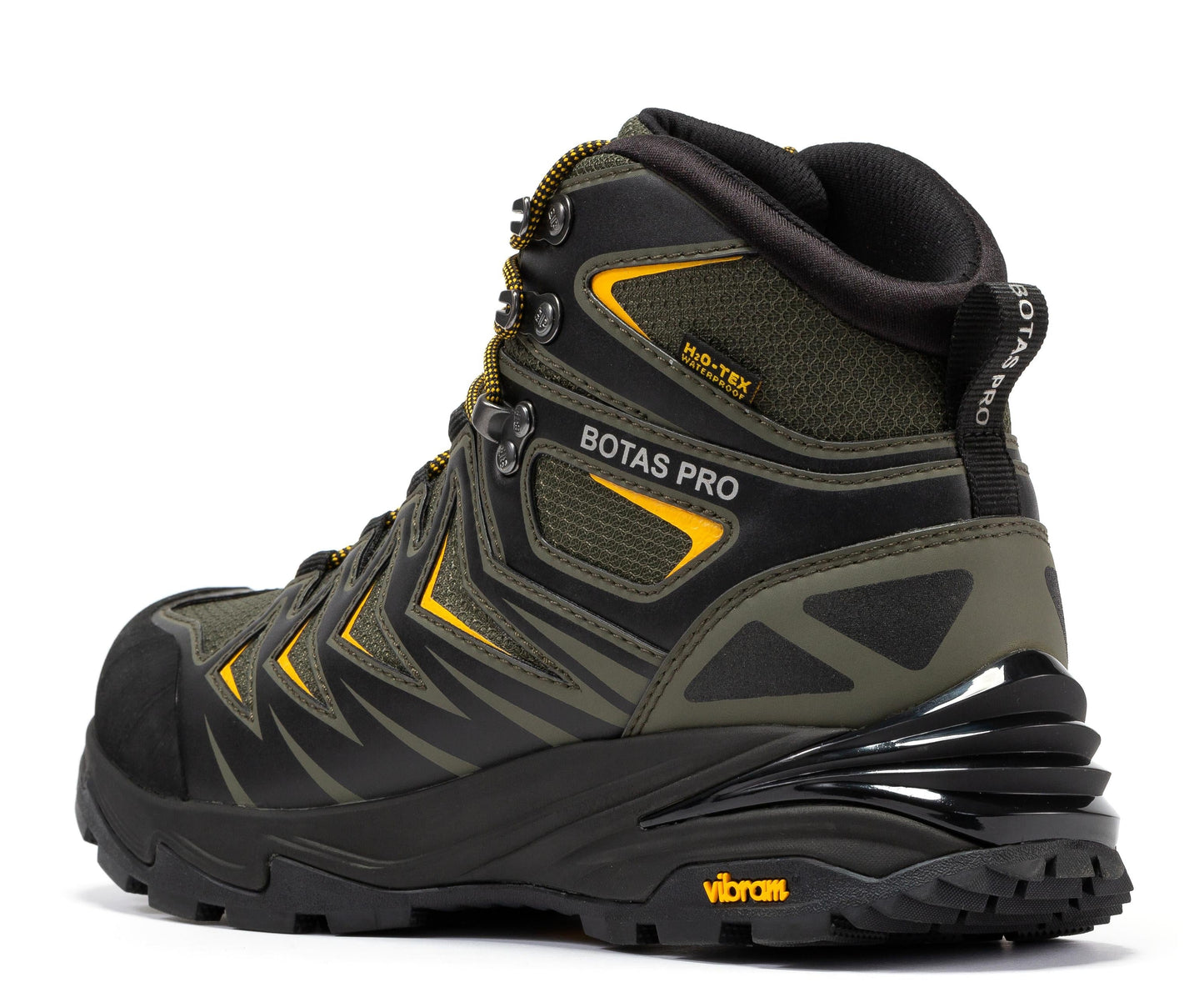 Rock Rooster Footwear Inc - Botas Pro 6 Inch Waterproof Hiking Boots with VIBRAM Traction Lug Outsole - Metallic Green - Back left side