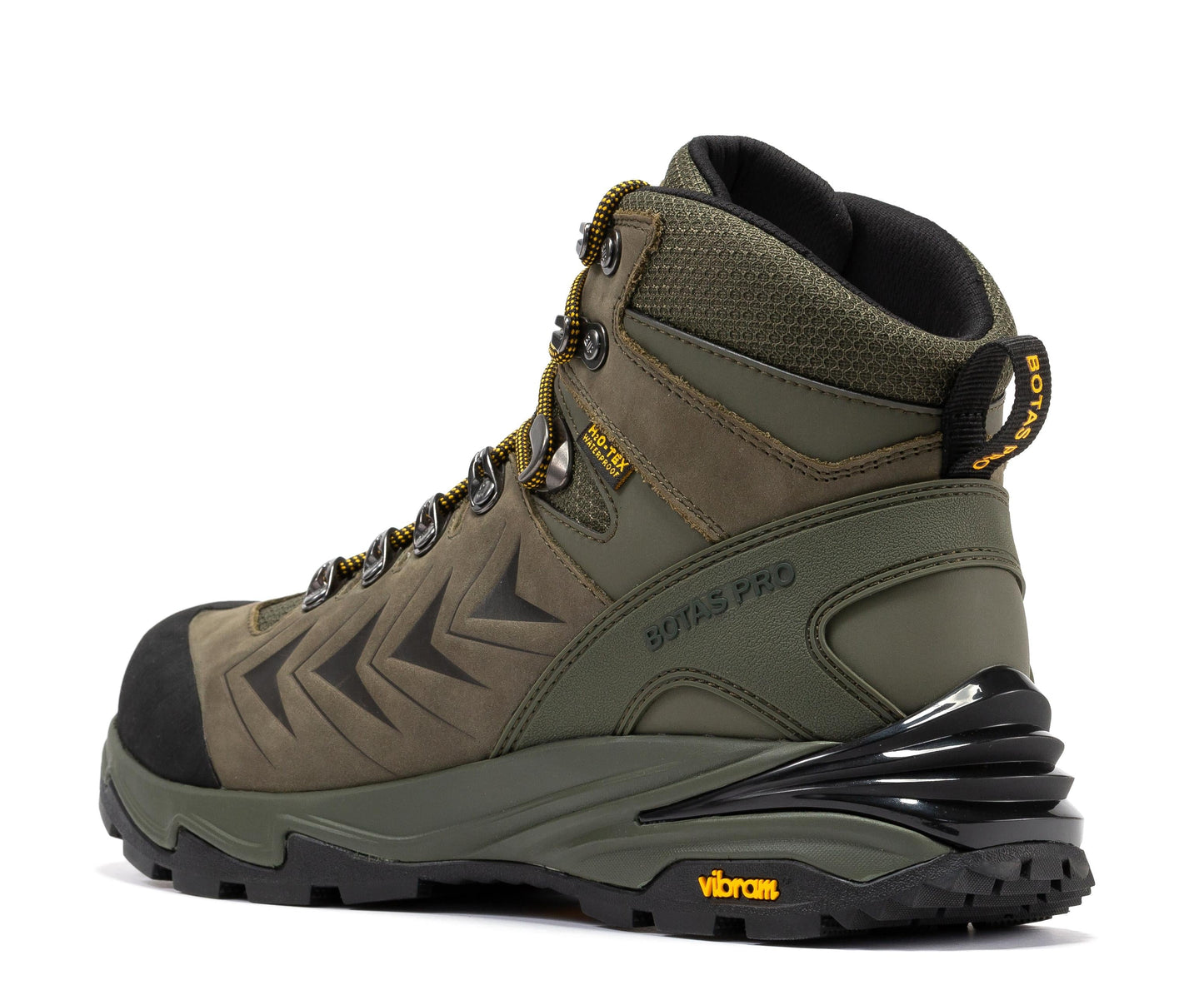 Rock Rooster Footwear Inc - Botas Pro 6 Inch Waterproof Hiking Boots with VIBRAM Traction Lug Outsole - Olive - Back left side
