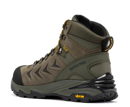 Rock Rooster Footwear Inc - Botas Pro 6 Inch Waterproof Hiking Boots with VIBRAM Traction Lug Outsole - Olive - Back left side