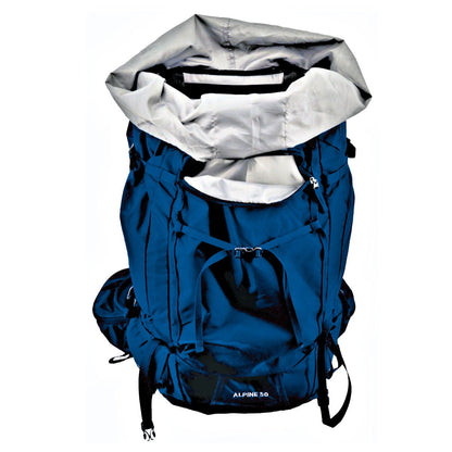 Couloir - 40 or 50 Liter Alpine Ski Pack - Front, with main compartment open - Imperial Blue