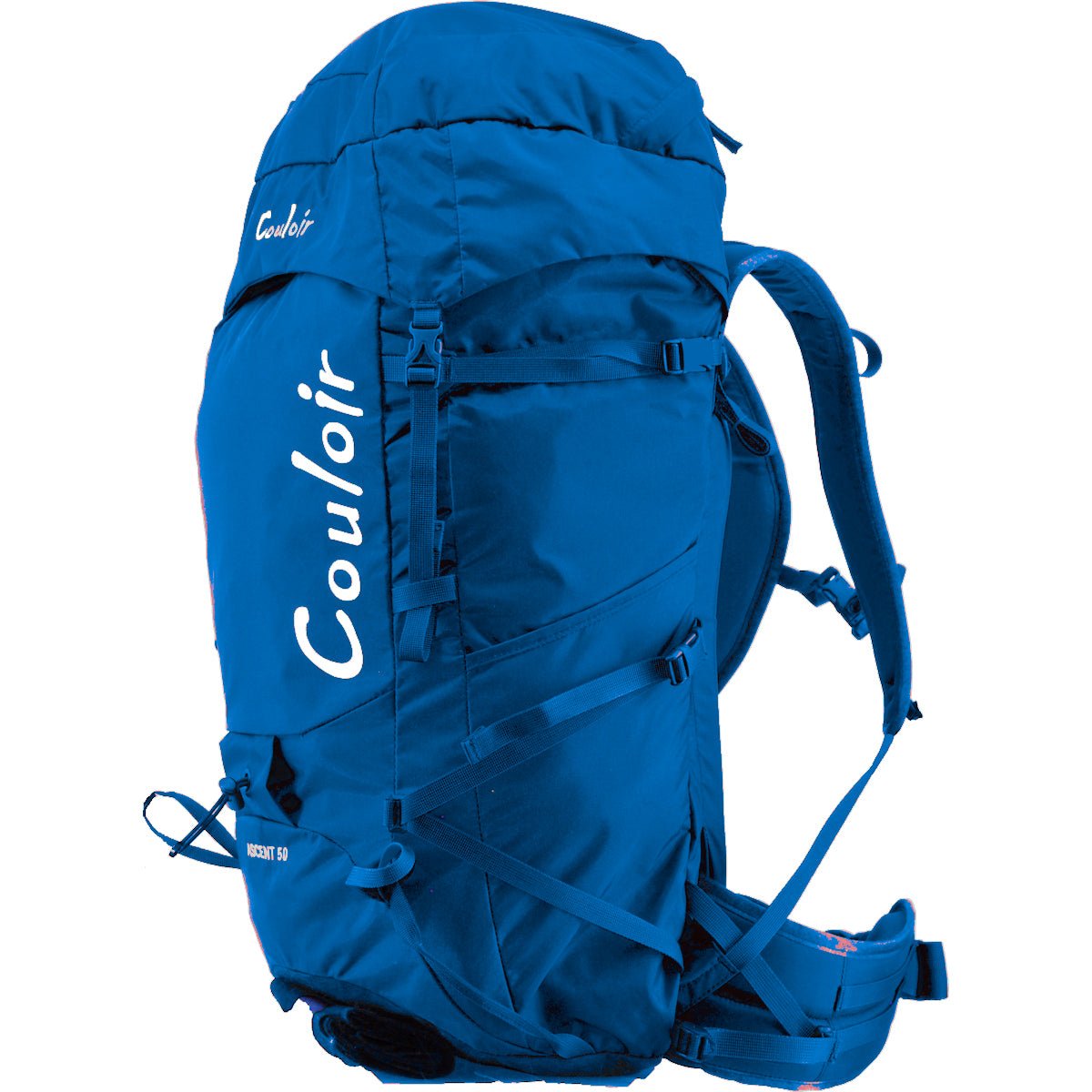 Couloir - 50-60-70 Liter Ascent Ski and Alpine Backpack - Right side - Imperial Blue