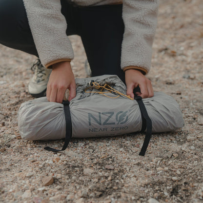 Near Zero Outdoor Gear - Tent Compression Bag - Using compression bag in field