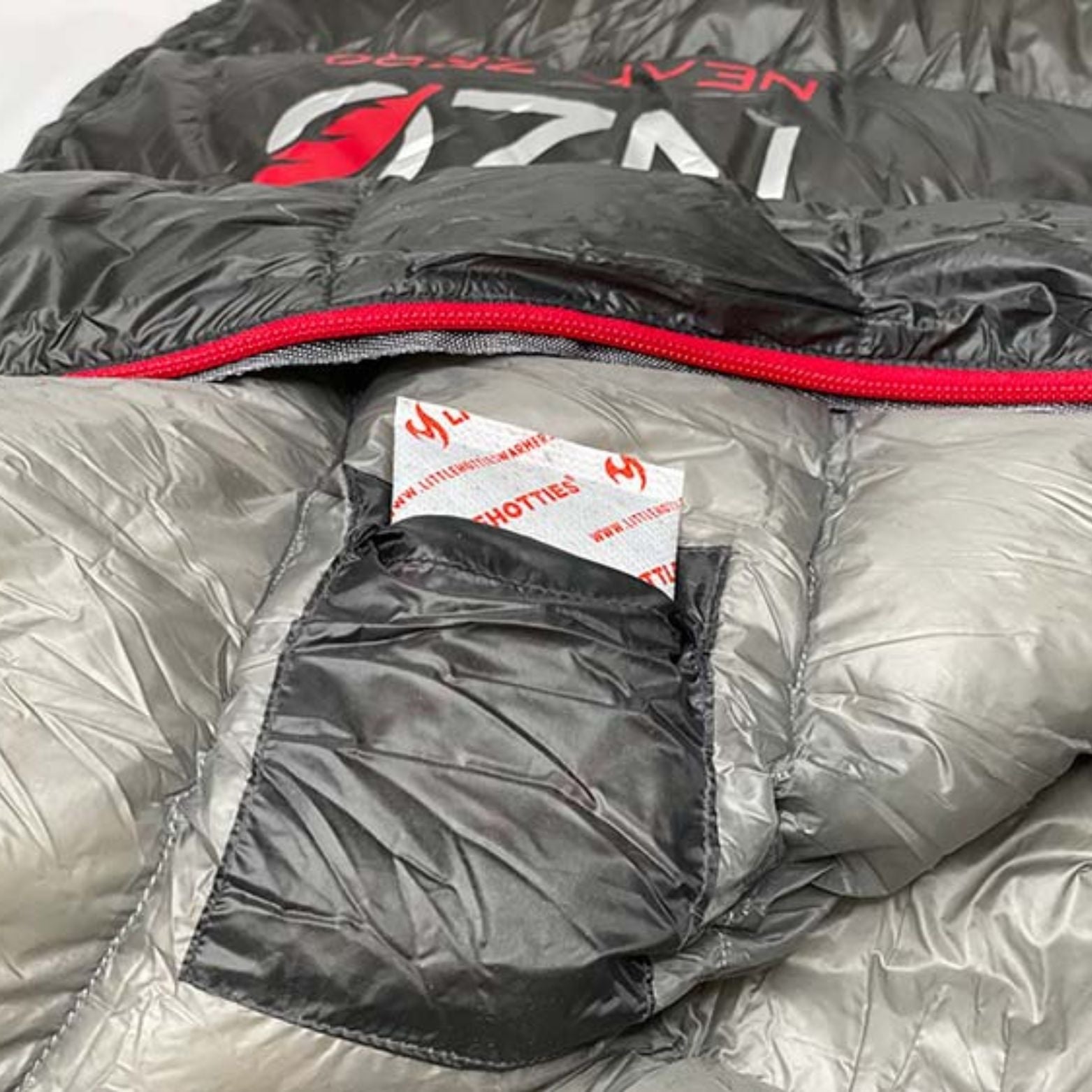 Near Zero Outdoor Gear - NZ 20 Mummy Sleeping Bag - Inside hand-warmer pocket
