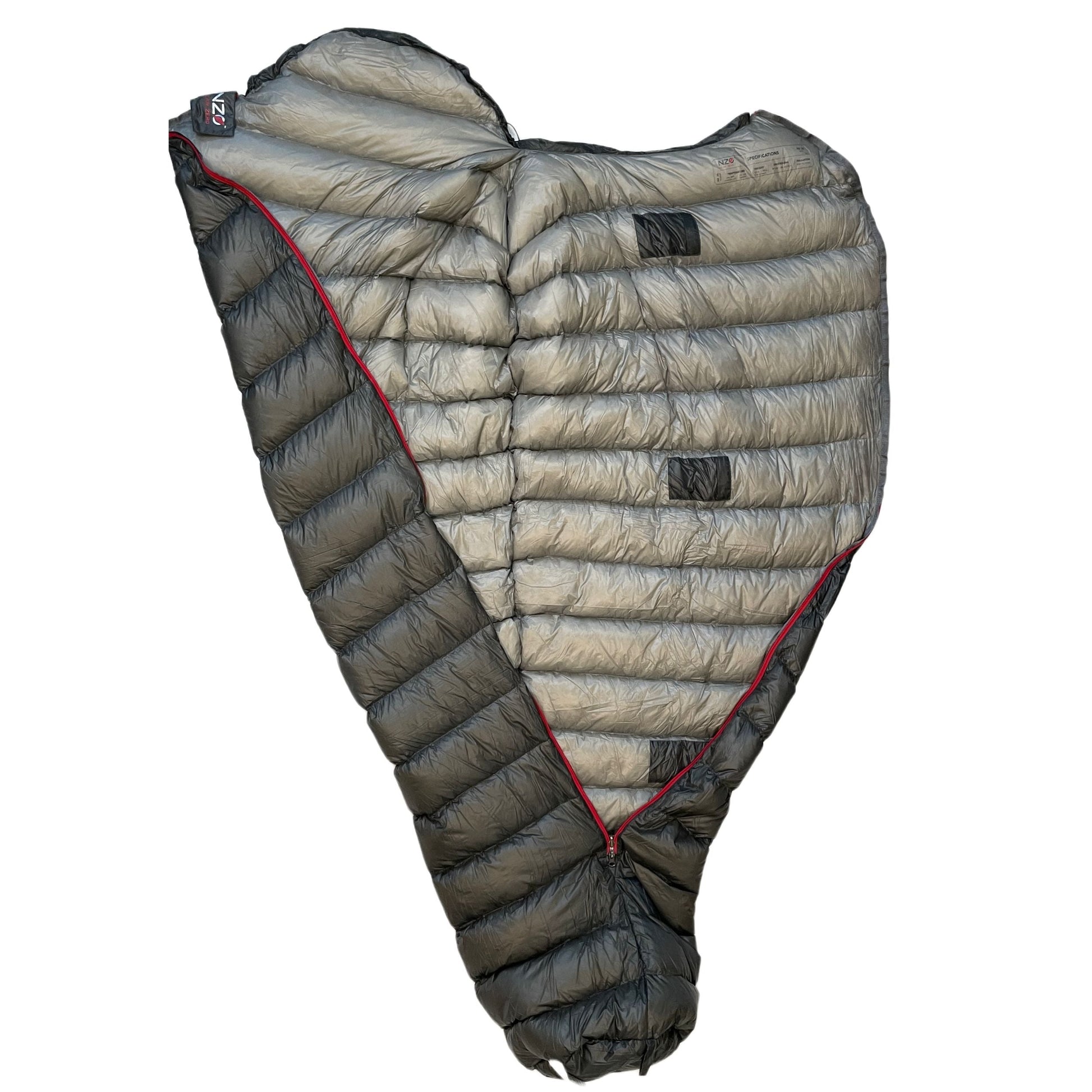 Near Zero Outdoor Gear - NZ 35 Mummy Sleeping Bag - Unrolled and opened up