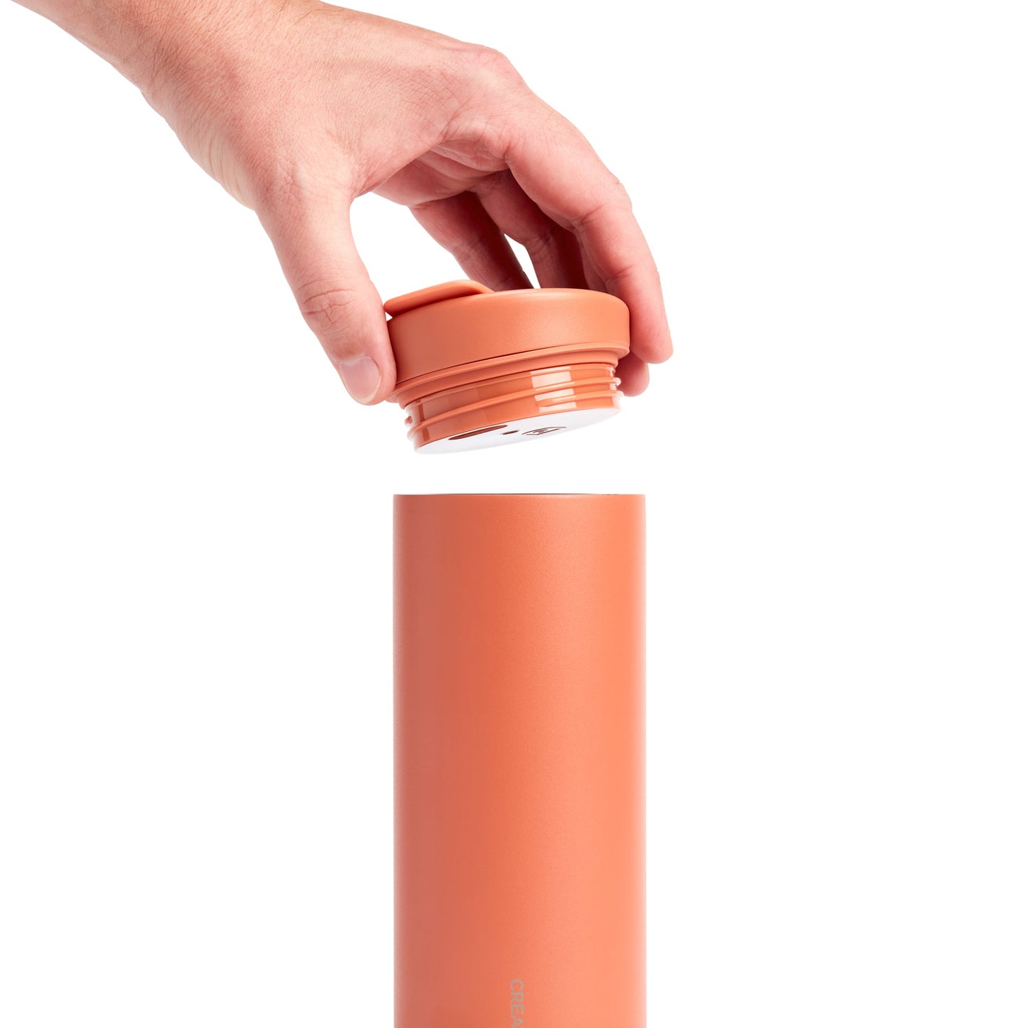 Created Co. - 16oz Nomad Flip Tumbler - Terracotta - Restocking in April - Top with lid removed