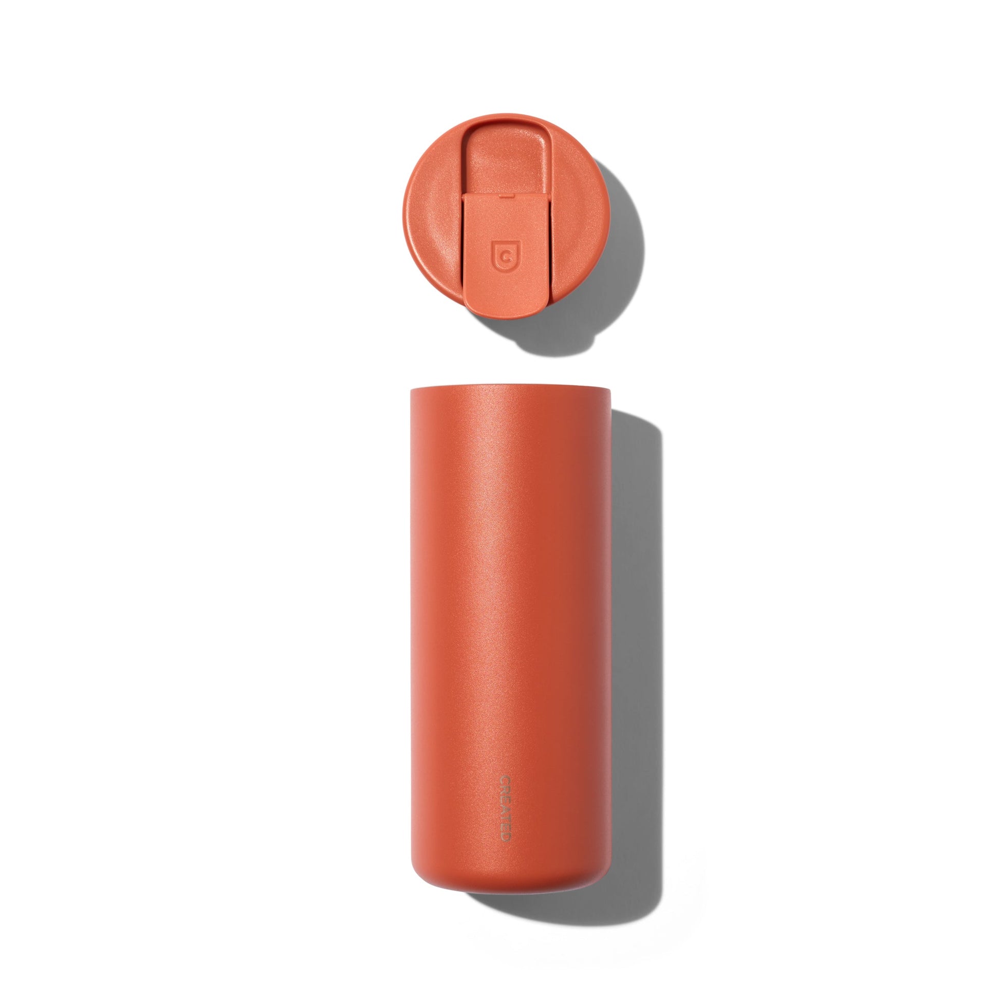 Created Co. - 16oz Nomad Flip Tumbler - Terracotta - Restocking in April - Top view above and side view below