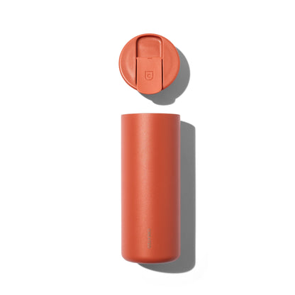 Created Co. - 16oz Nomad Flip Tumbler - Terracotta - Restocking in April - Top view above and side view below