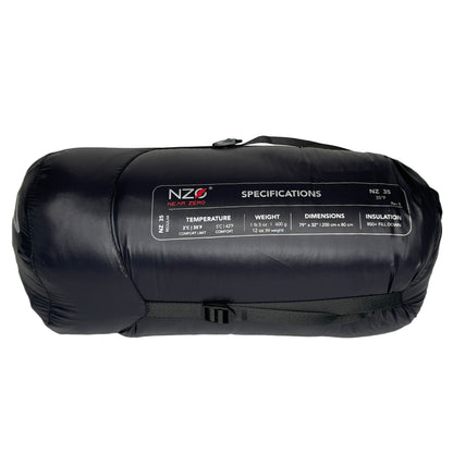 Near Zero Outdoor Gear - NZ 35 Mummy Sleeping Bag - Compresses to compact bundle
