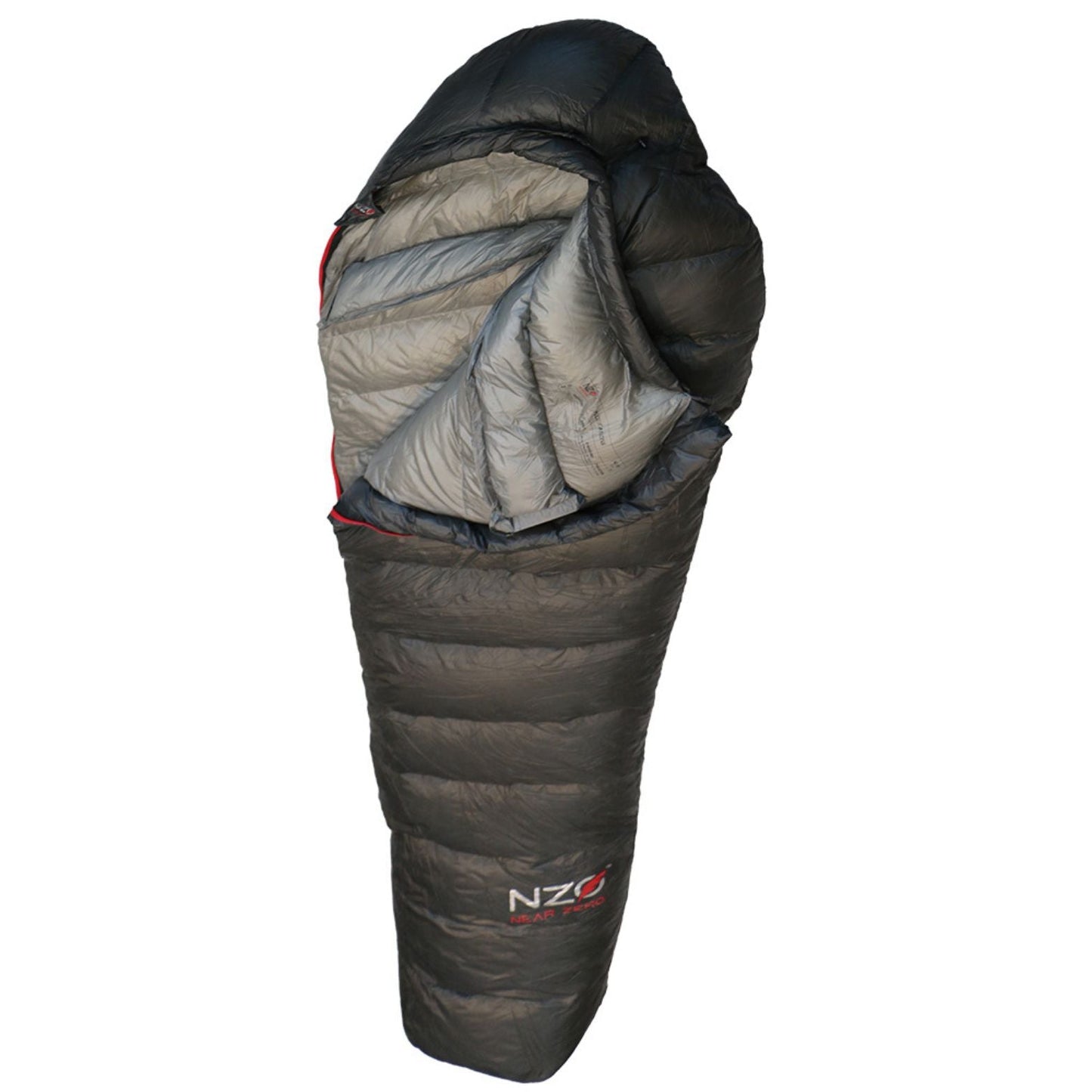 Near Zero Outdoor Gear - NZ 20 Mummy Sleeping Bag - Unrolled, partially open