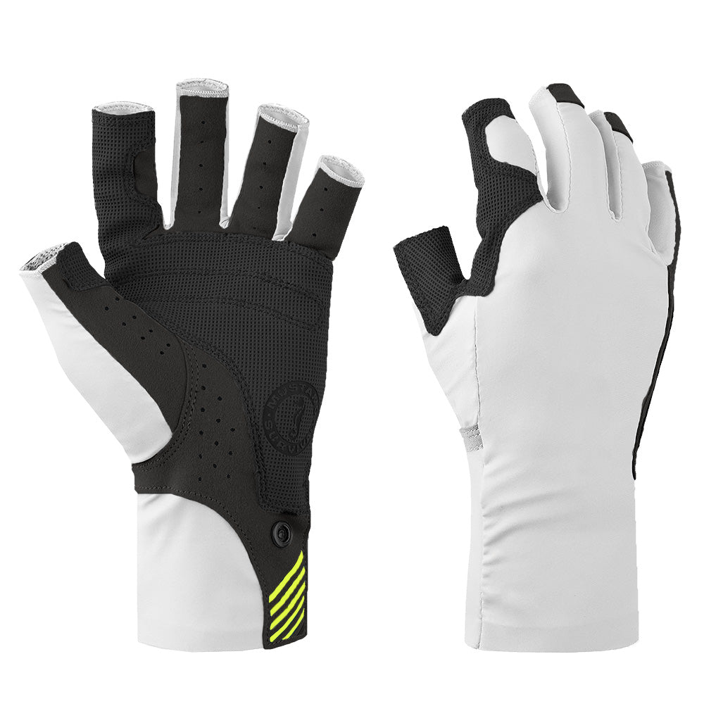Mustang Traction UV Open Finger Gloves  White  Black  Small