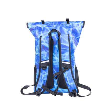 Dry Pocket - Waterproof Floating Backpack Dry Bag - Aqua Blue - Shoulder straps