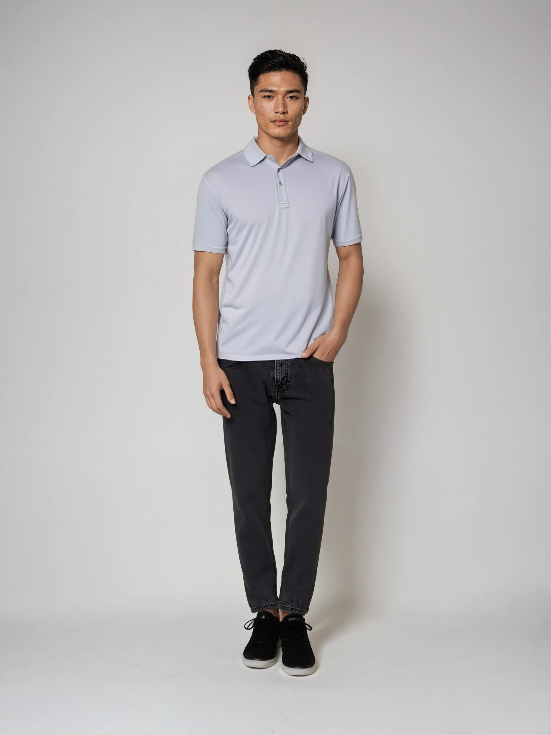 SpectraUSA - UPF 50 Performance Polo - Front, full body casual pose - White