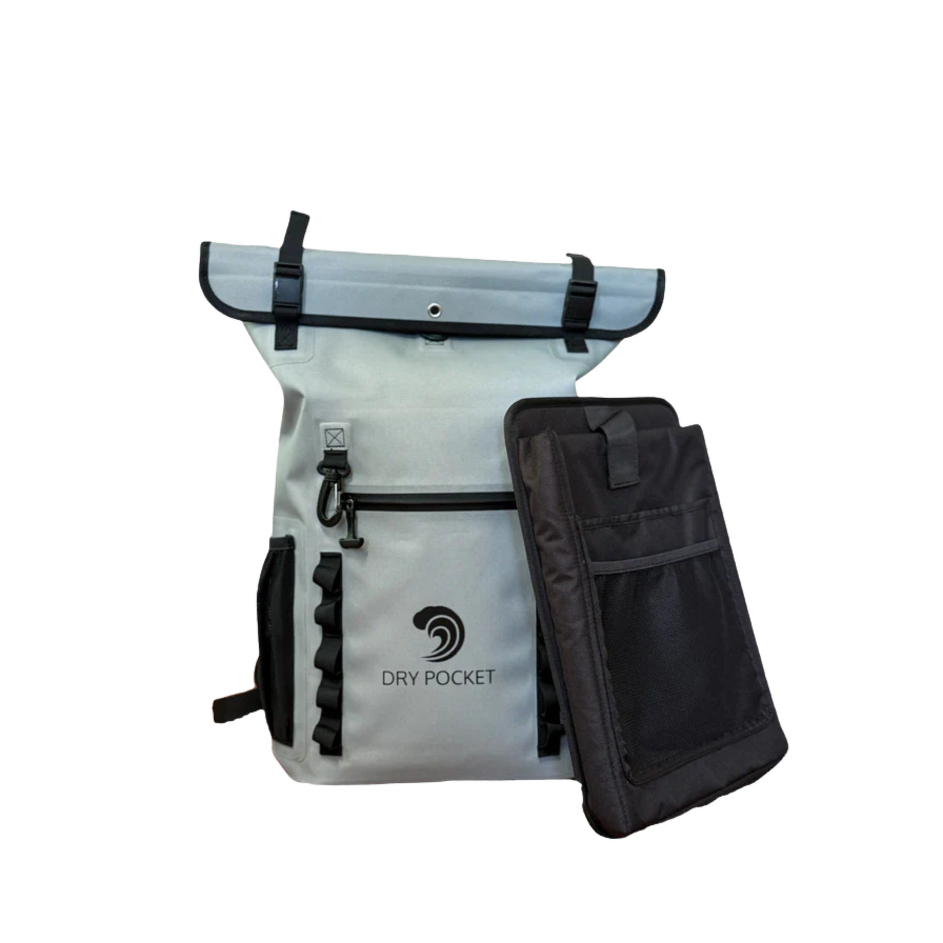 Dry Pocket - Waterproof Floating Cooler Backpack Dry Bag - Dark Grey - Front with removable inside pouch