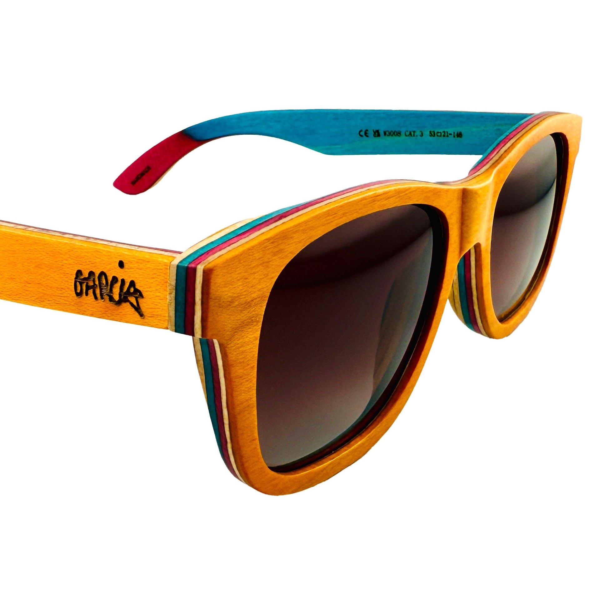 TMBR - Jerry Garcia The Traveler Golden w/ Rose Sunglasses - Right hinge/branding detail