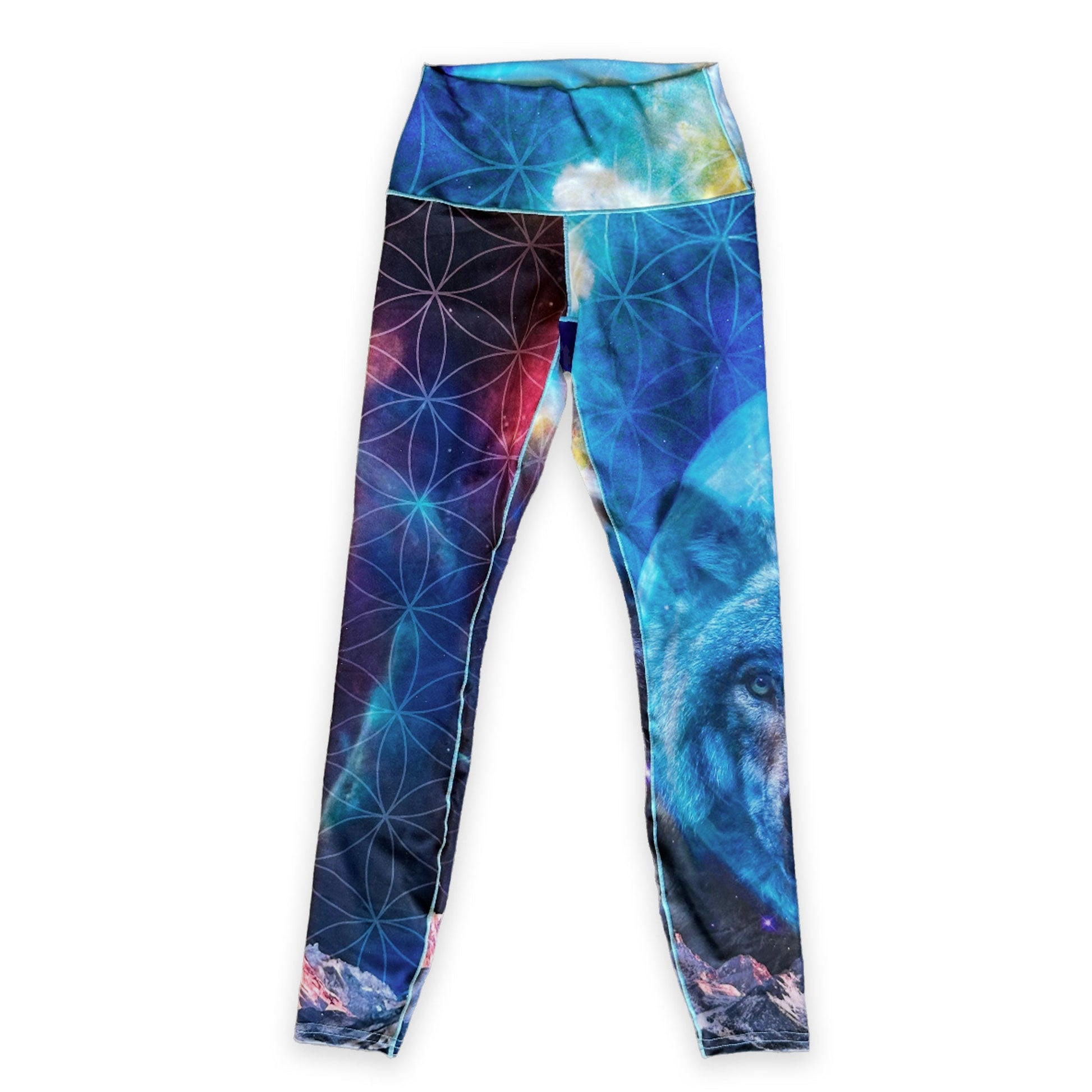 Grassroots California - Colorado Threads Wolf Navy Leggings - Front, laid flat