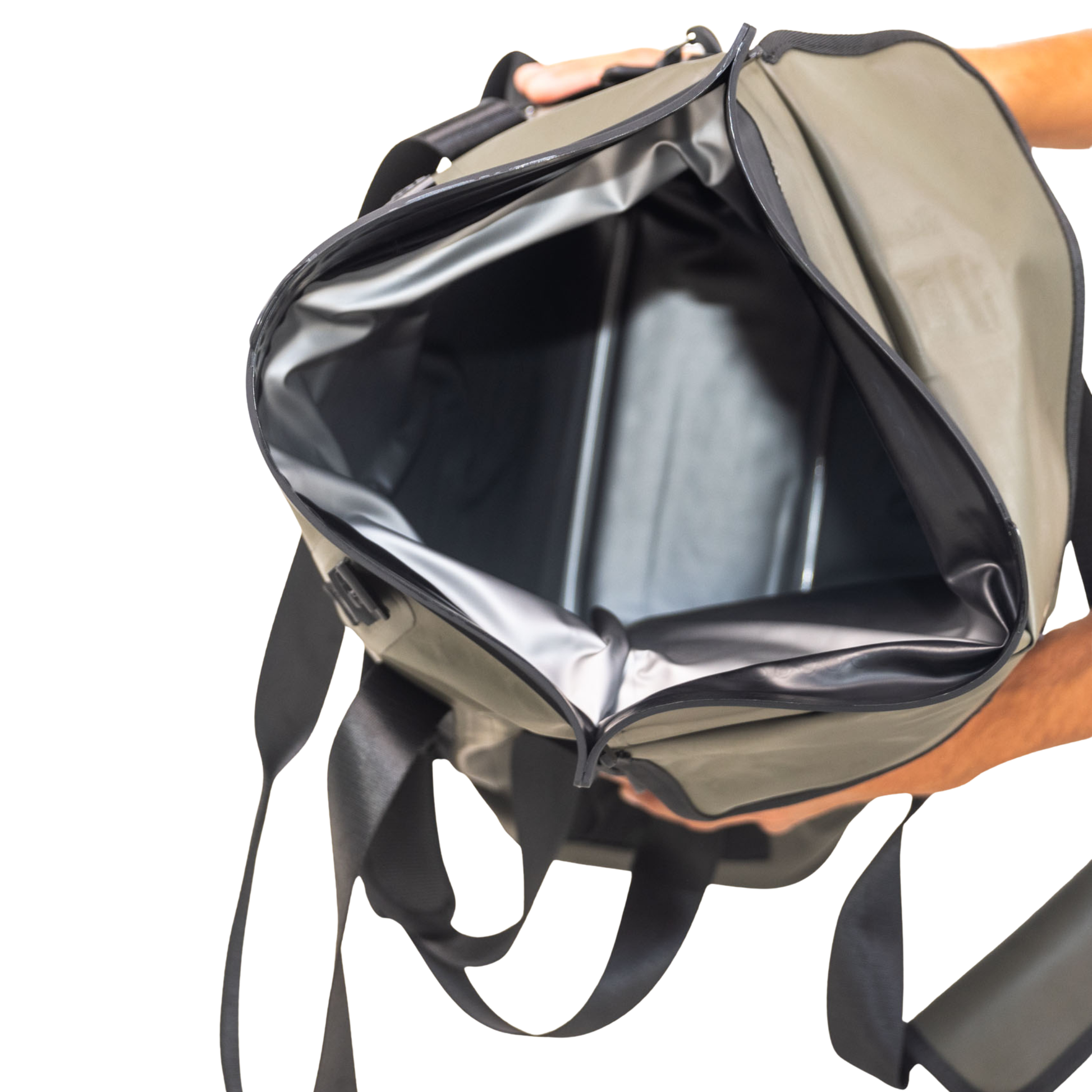 Dry Pocket - Waterproof Floating Cooler Tote - Hunter Green - Inside storage