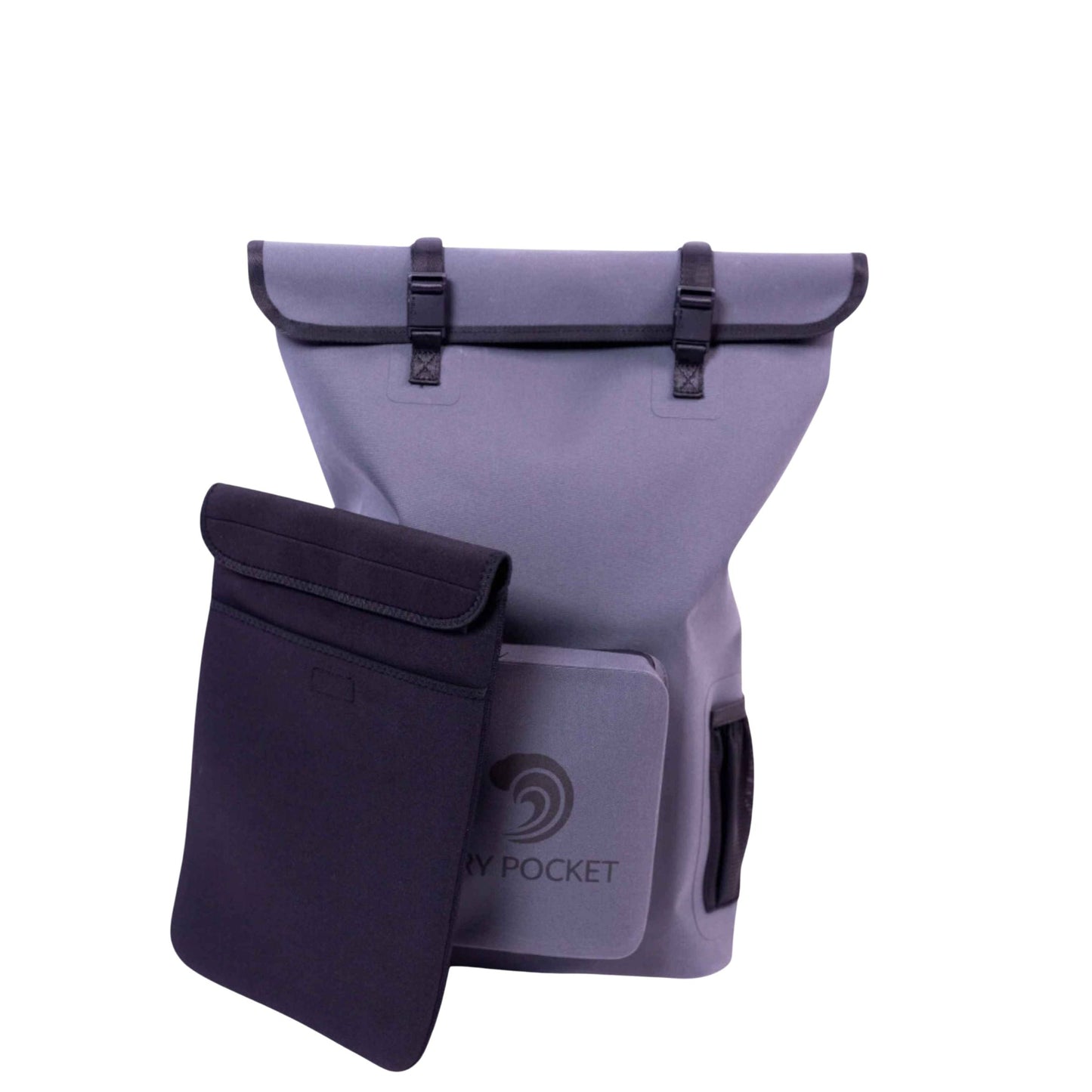 Dry Pocket - Waterproof Floating Backpack Dry Bag - Dark Grey - Front with removable inside pouch
