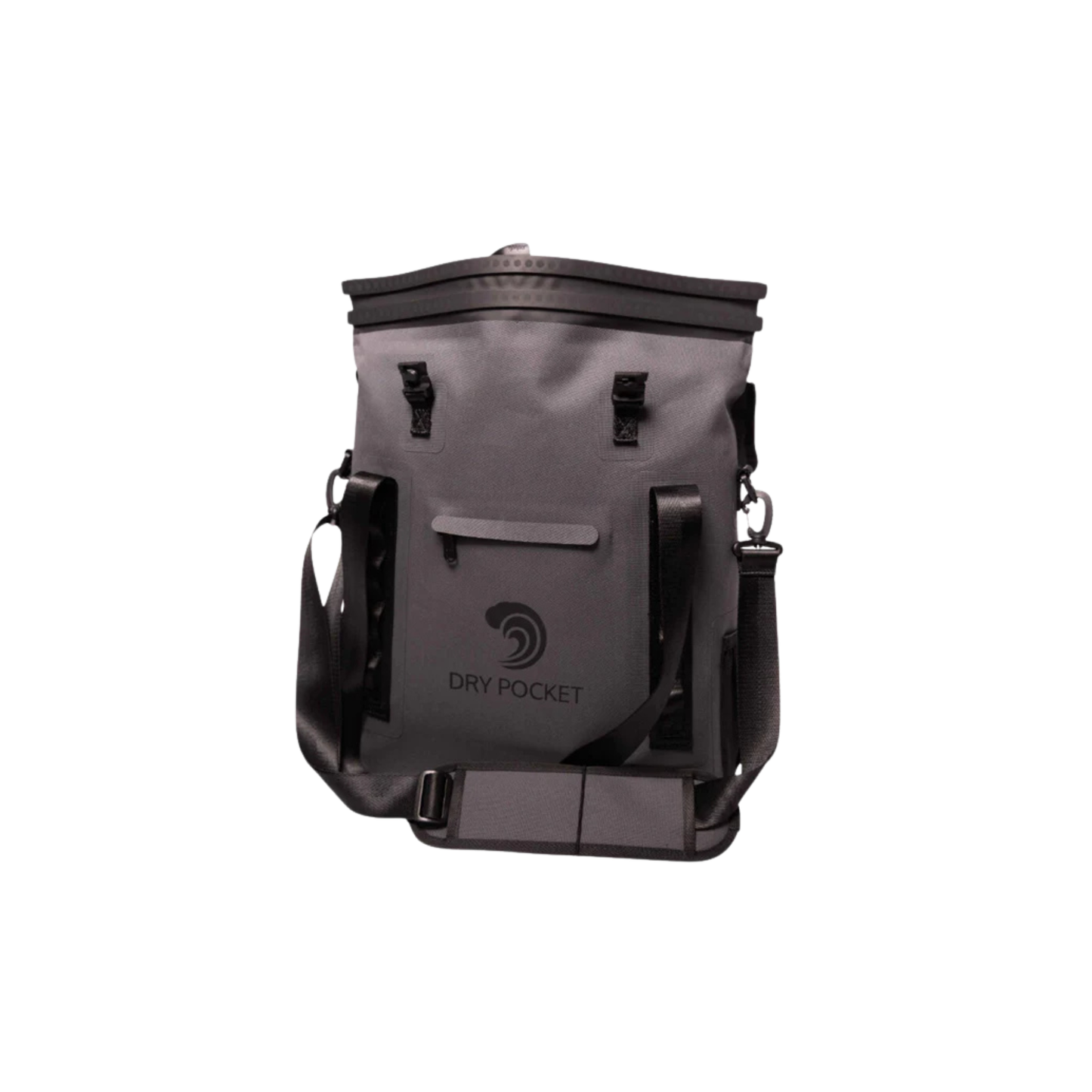 Dry Pocket - Waterproof Floating Cooler Tote - Dark Grey - Front with top closure shown