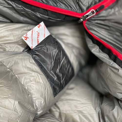 Near Zero Outdoor Gear - ZERO Mummy Sleeping Bag - Inside hand-warmer pocket