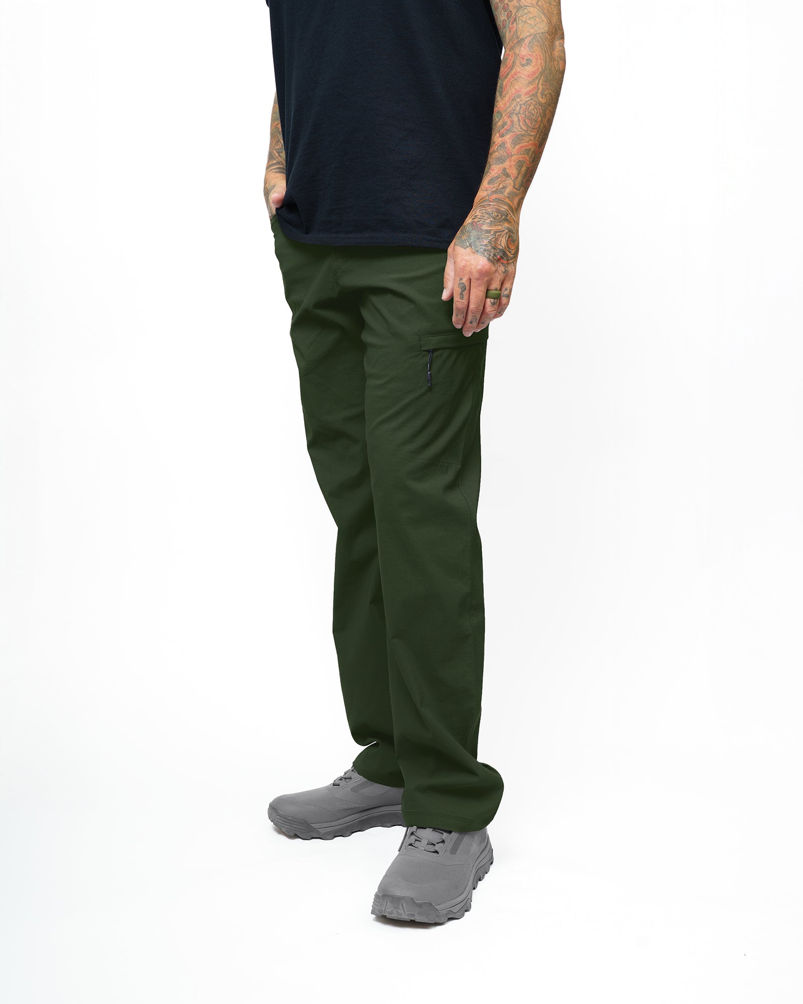 Off The Grid Surplus - Lancer Standard Fit Pant - Dk Army - Front left, casual pose