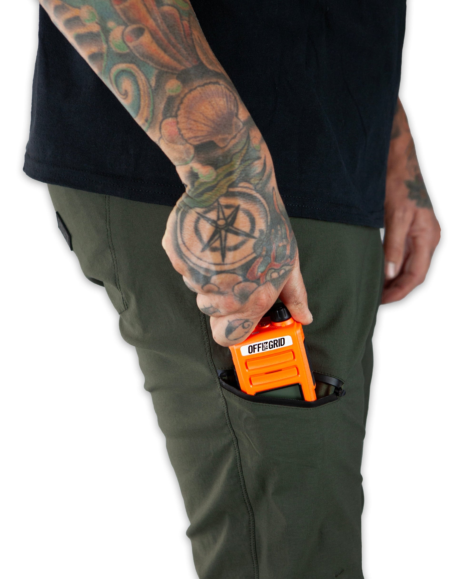 Off The Grid Surplus - Lancer Standard Fit Pant - Dk Army - Right side pocket detail