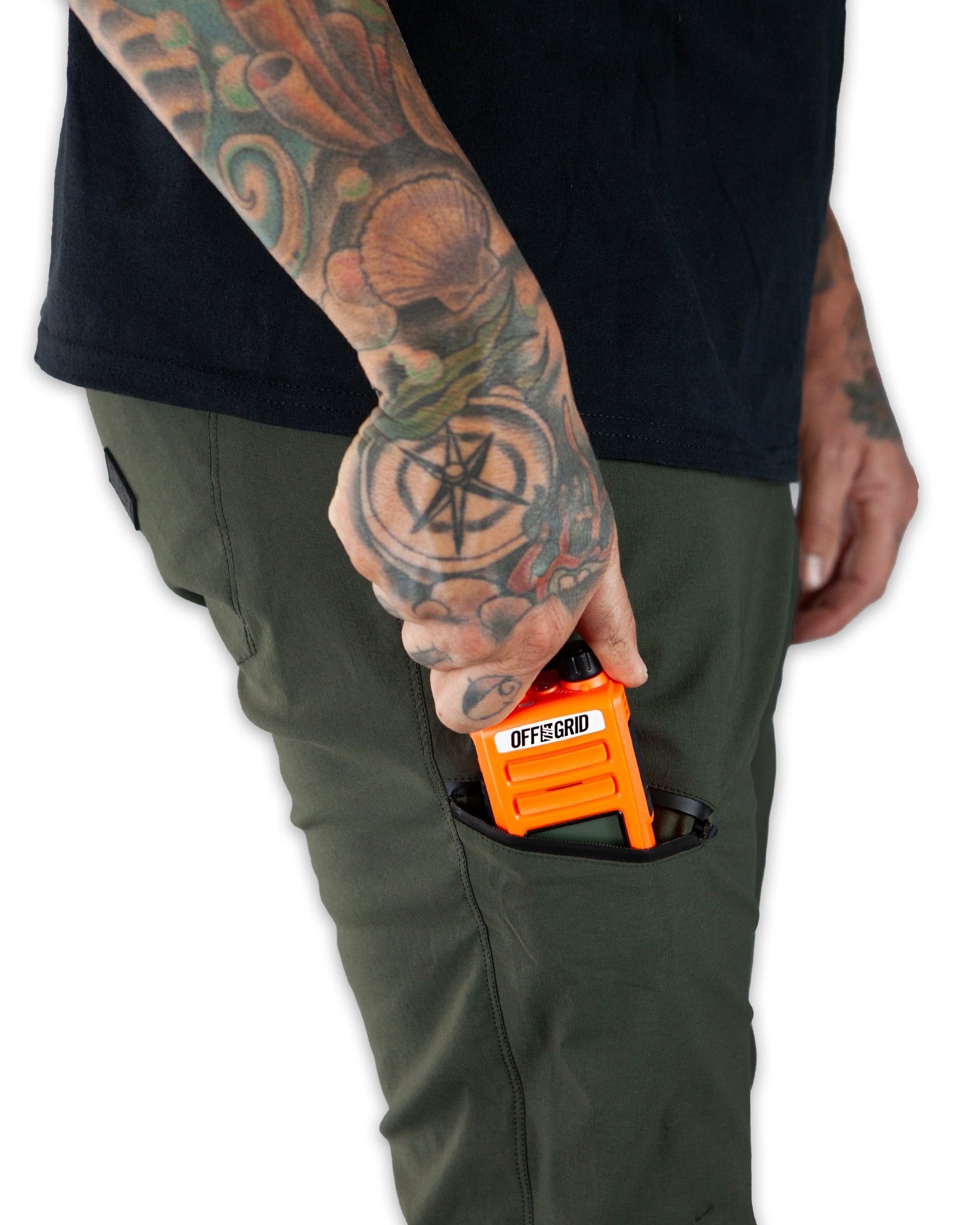 Off The Grid Surplus - Lancer Taper Fit Pant - Dk Army - Right side pocket detail
