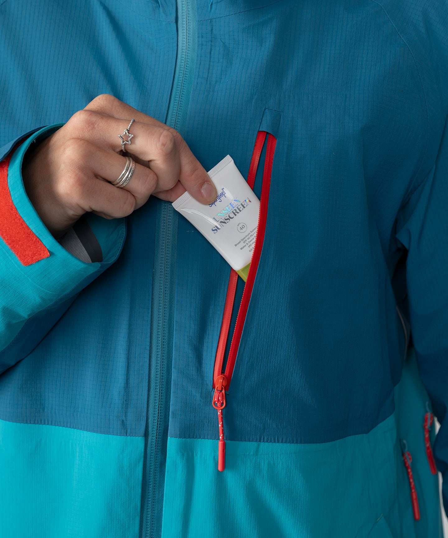Strafe Outerwear - Meadow 3L Shell Jacket - Chest pocket detail - Dark Teal