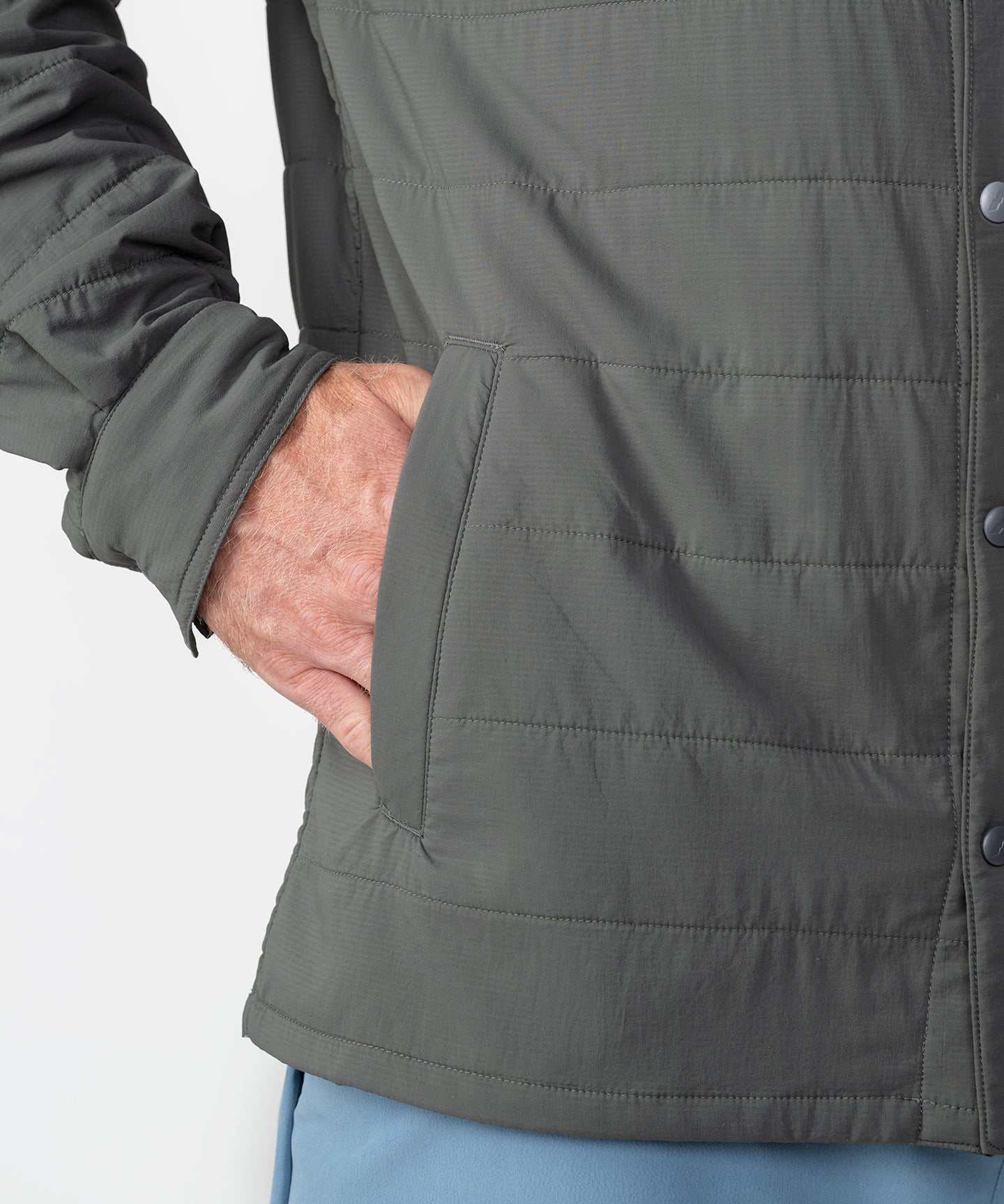Strafe Outerwear - Highlands Shirt Jacket - Pocket detail - Charcol