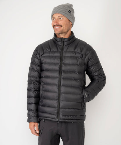 Strafe Outerwear - Palisade Down Insulator Jacket - Man wearing jacket, front - Black