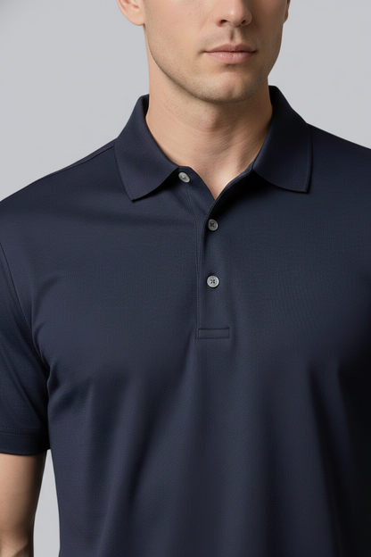 SpectraUSA - UPF 50 Performance Polo - Collar detail - Navy