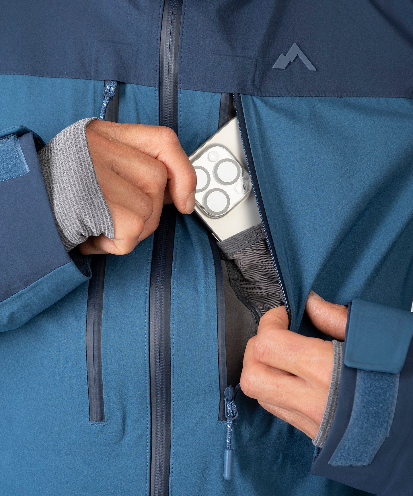 Strafe Outerwear - Pyramid Jacket - Lapel pocket detail - Blue Water