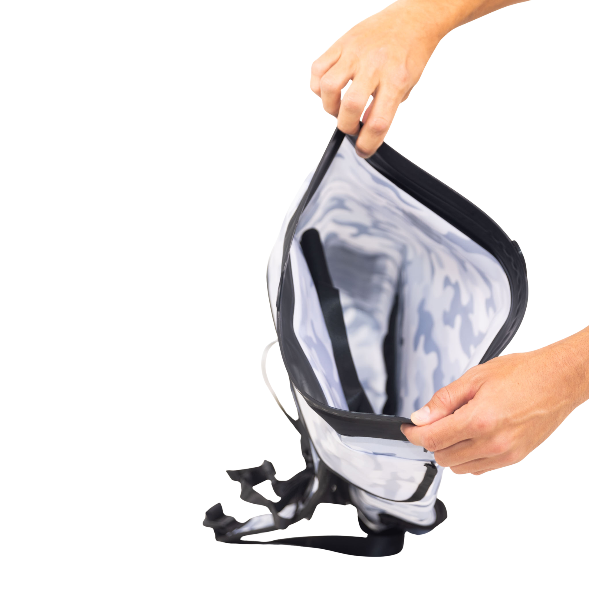 Dry Pocket - Waterproof Floating Backpack Dry Bag - Snow Camo - Inside storage