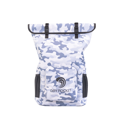 Dry Pocket - Waterproof Floating Backpack Dry Bag - Snow Camo - Front