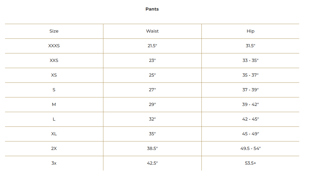 Soul Fire Apparel Co - Chalkras - size chart - Light blue